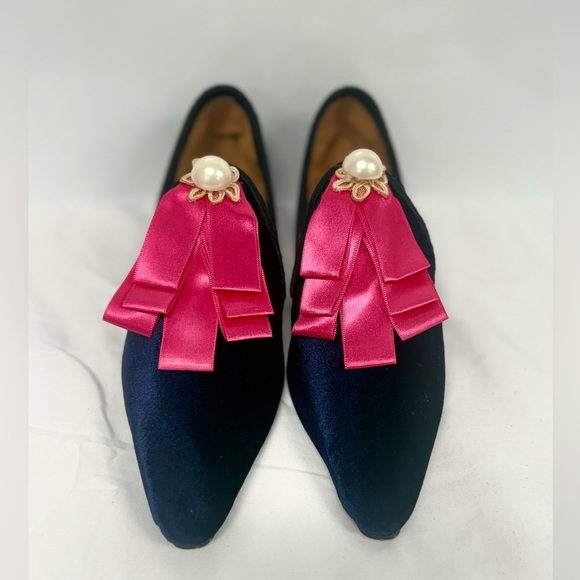 Coast and Koi handmade in Cape Town South Africa blue velvet flats sz 38 (7.5-8) - Picture 6 of 6